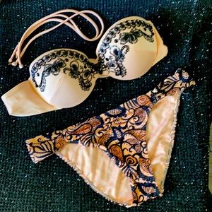 VS Beaded Bikini Set 36B top M bottom